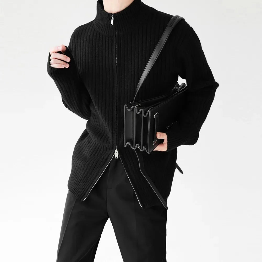 NOVO – Cleanfit High-Neck Double-Zipper Cardigan