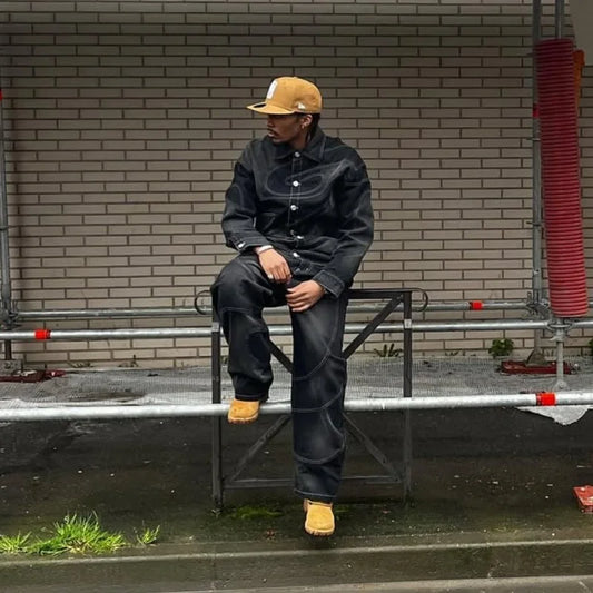 NOVO – Retro Black Denim 2-Piece Set