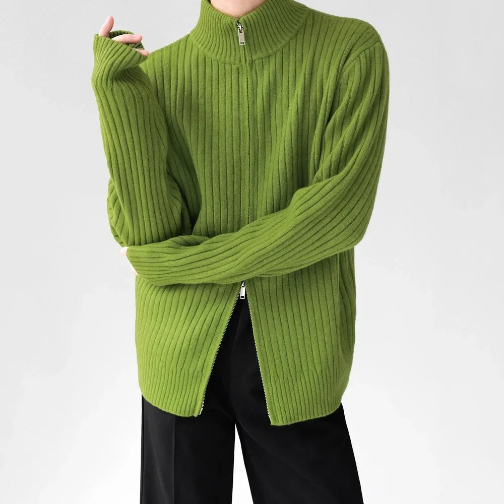 NOVO – Cleanfit High-Neck Double-Zipper Cardigan