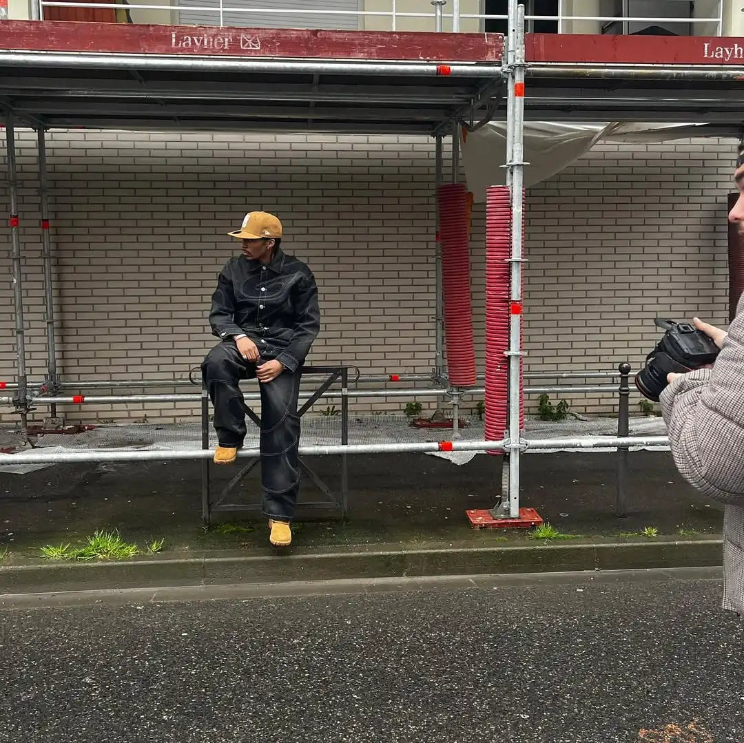 NOVO – Retro Black Denim 2-Piece Set