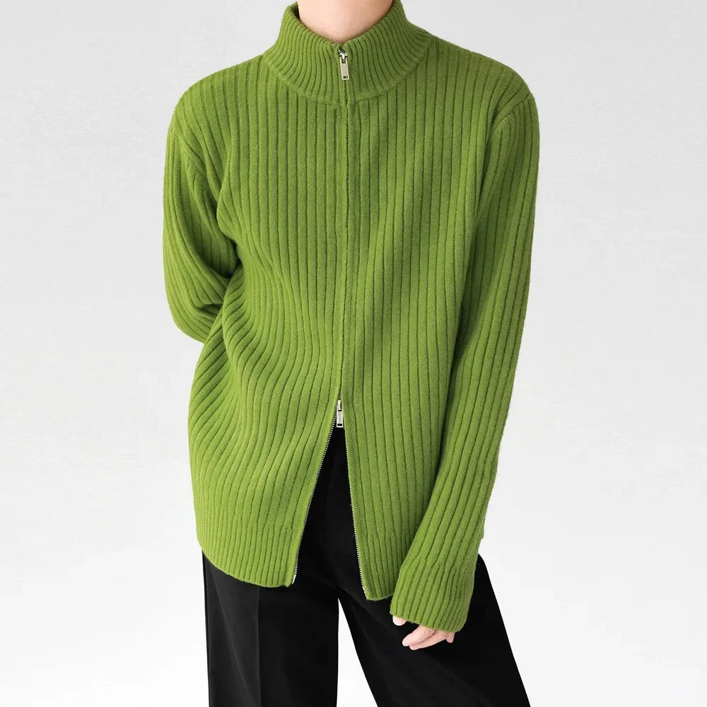 NOVO – Cleanfit High-Neck Double-Zipper Cardigan