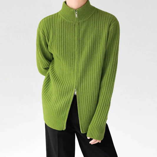 NOVO – Cleanfit High-Neck Double-Zipper Cardigan