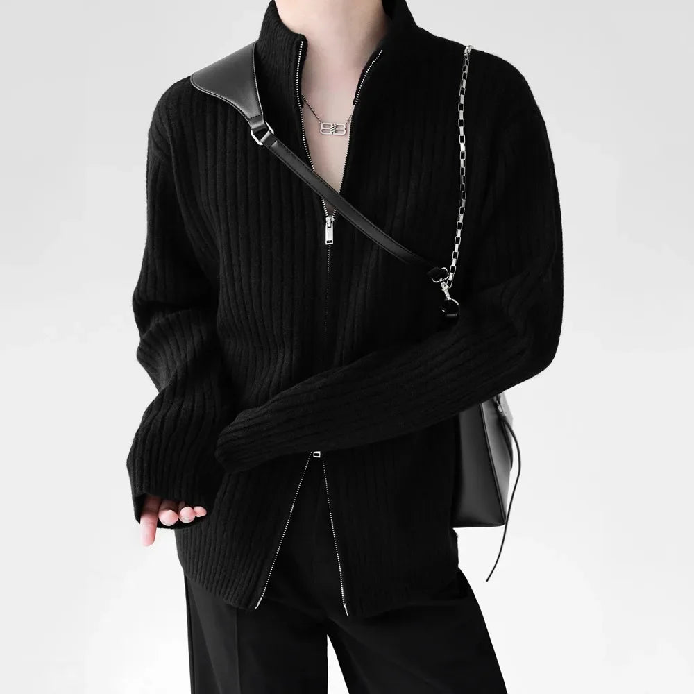 NOVO – Cleanfit High-Neck Double-Zipper Cardigan